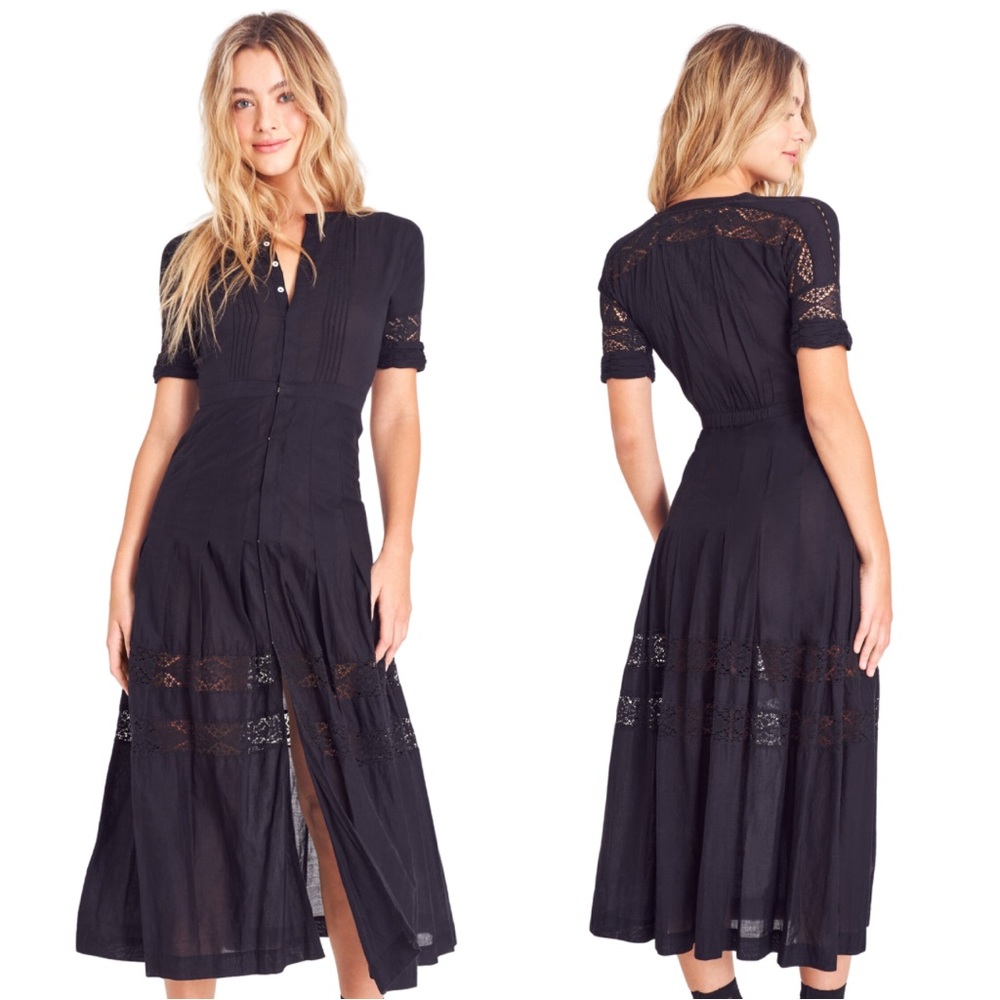 NWOT LoveShackFancy Edie Dress Black Size XS